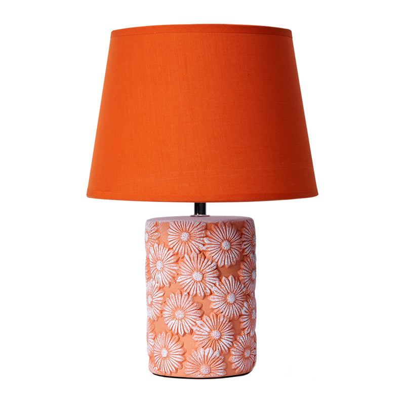 SunGlow | Orange Tischleuchte mit Sonnenblumenfuß