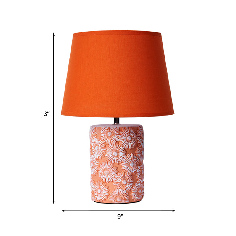 SunGlow | Orange Tischleuchte mit Sonnenblumenfuß
