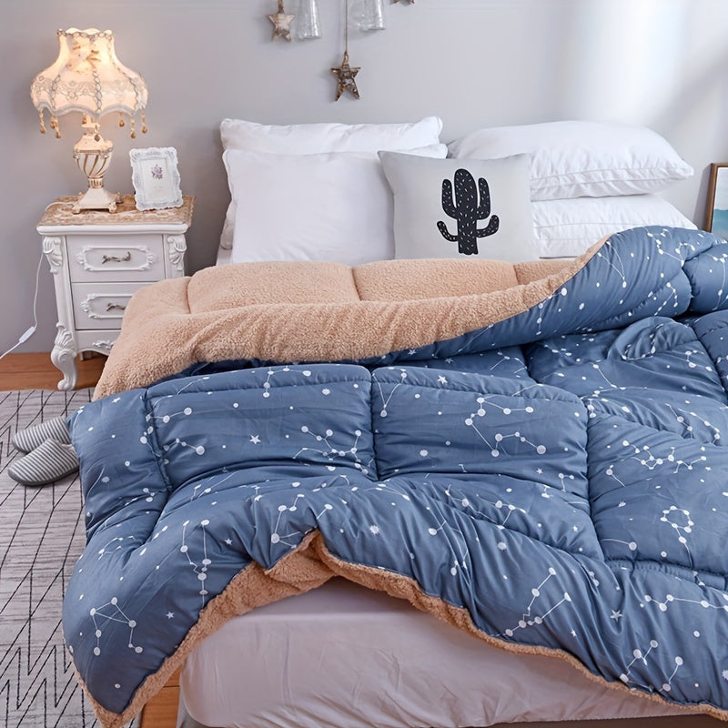 StarryNights | Sternmotiv-Decke mit flauschiger Vliesrückseite