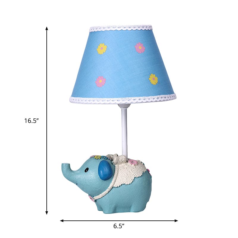 PhantaGlow | Elefanten-Tischlampe mit Blumenmuster