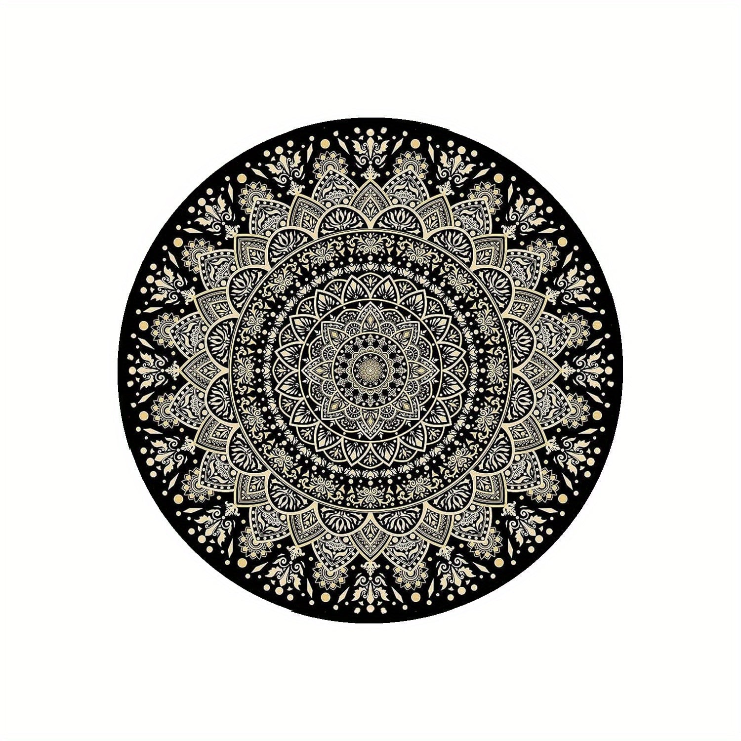 MandalaEase | Rutschfester runder Mandala-Teppich