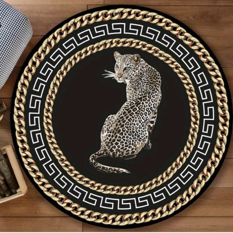 SafariRug | Stilvoller runder Leopardenteppich