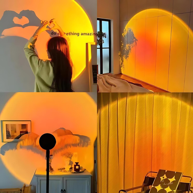 SunsetGleam | LED-Tischlampe mit Sonnenuntergangs-Effekt