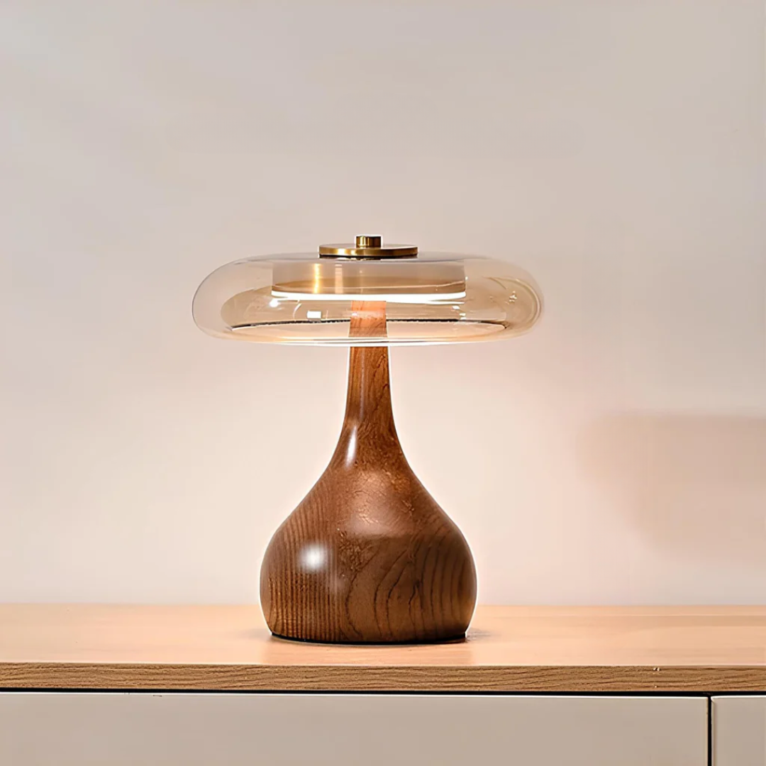 WoodWine | Stilvolle Pilz-Schreibtischlampe mit modernem Design