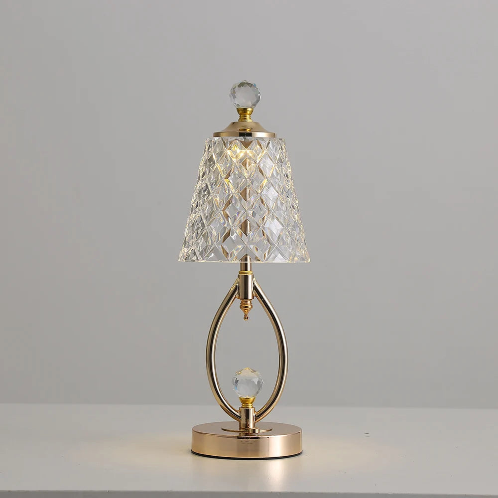GoldenCrystal | Elegante Vintage-Kristall-Tischlampe