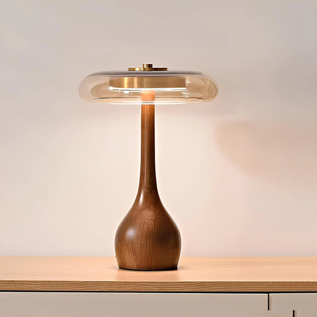 WoodWine | Stilvolle Pilz-Schreibtischlampe mit modernem Design