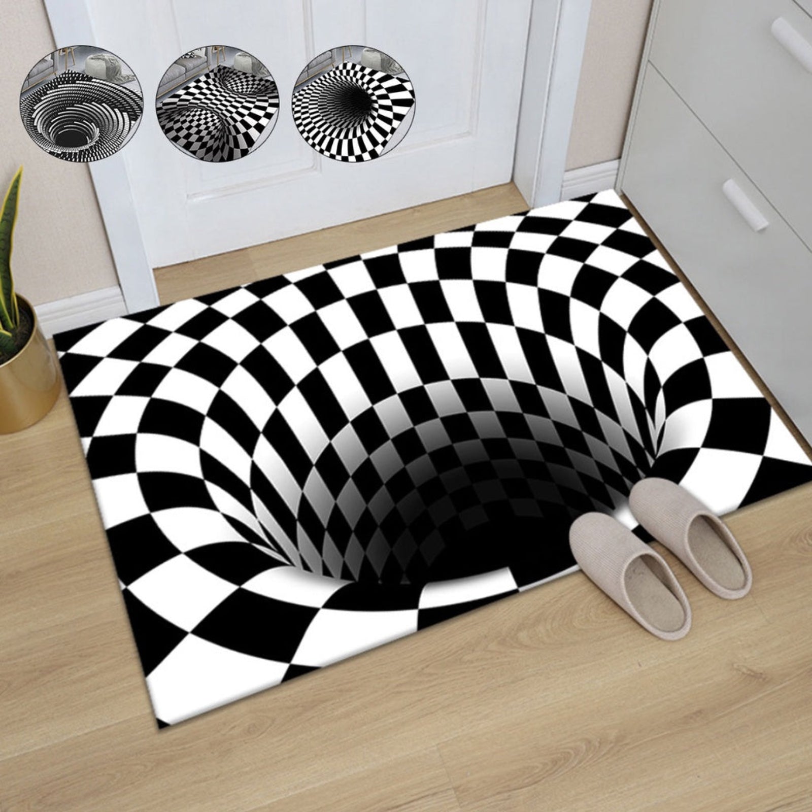 3D Effekt Teppich Geometrische Illusion Antirutsch Matte 1