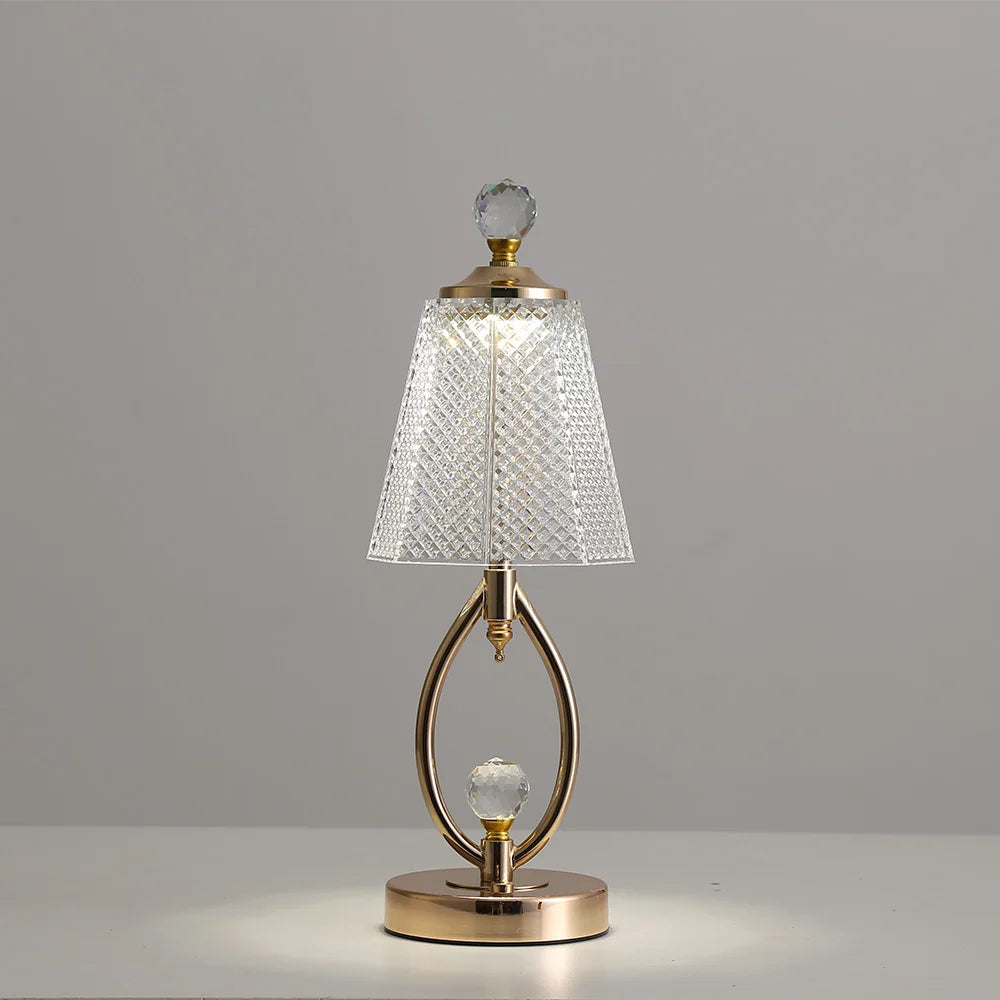 GoldenCrystal | Elegante Vintage-Kristall-Tischlampe