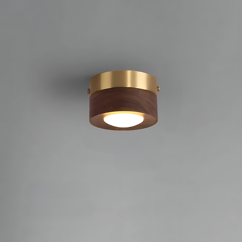 WoodenGlow | Walnuss-Deckenlampe mit LED-Strahler