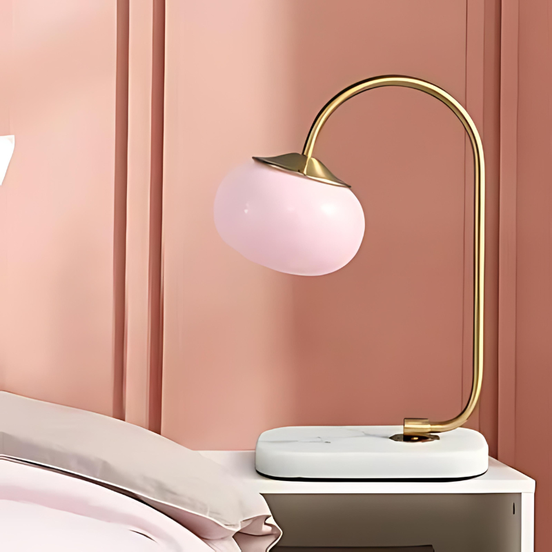 MalowGlow | Moderne Metall Glas Tischlampe für gemütliches Licht