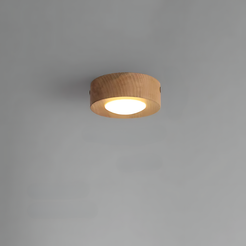 WoodenGlow | Walnuss-Deckenlampe mit LED-Strahler