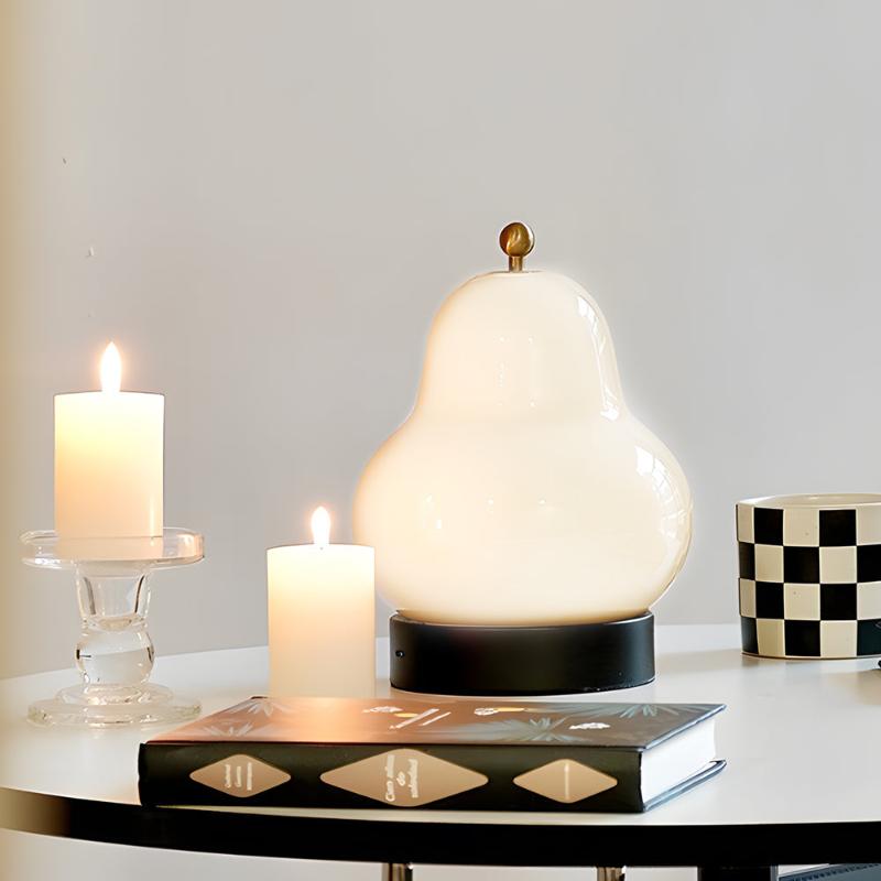 PearGlow | Elegante LED Tischlampe mit USB-Akku und Dimmfunktion