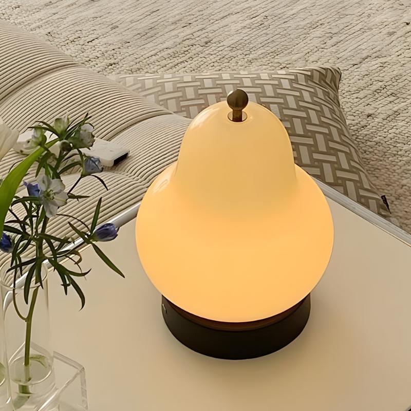 PearGlow | Elegante LED Tischlampe mit USB-Akku und Dimmfunktion