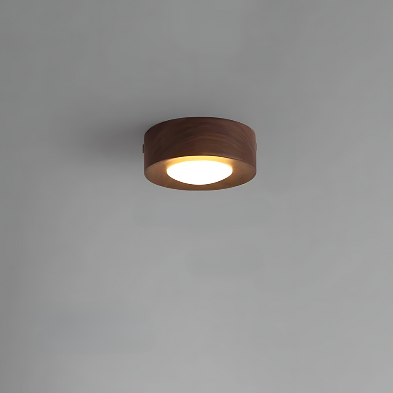 WoodenGlow | Walnuss-Deckenlampe mit LED-Strahler