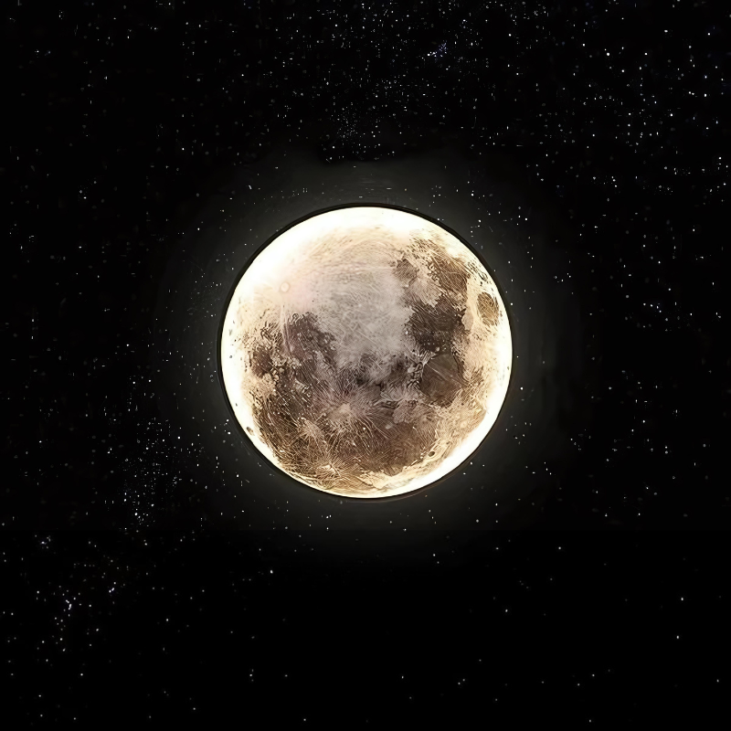 LunaBeam | Nordische Mond Wandleuchte mit warmem LED Licht