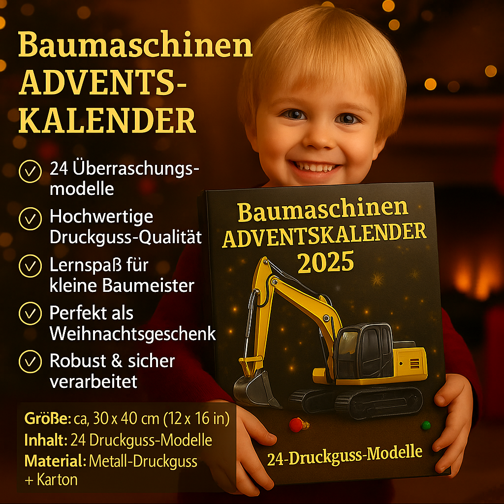 Adventskalender Baumaschinen 24 Modelle Spielzeug 2025 3