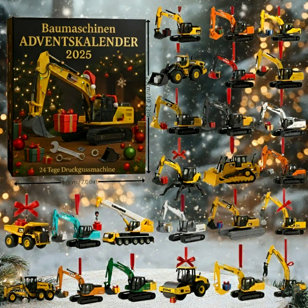 Adventskalender Baumaschinen 24 Modelle Spielzeug 2025 4