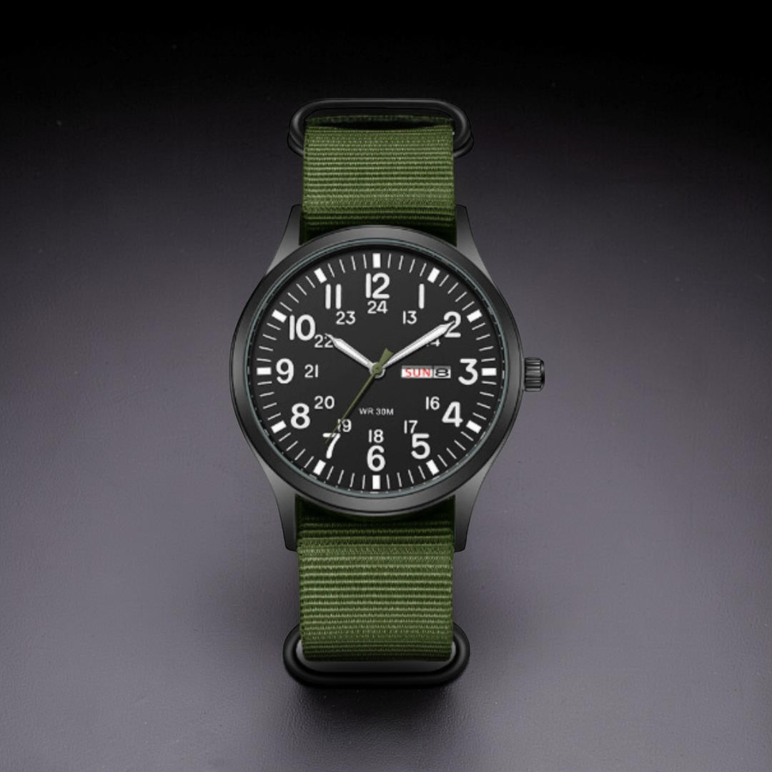 Armbanduhr Herren Outdoor Uhr Wasserdicht Militär Stil Nylonband
