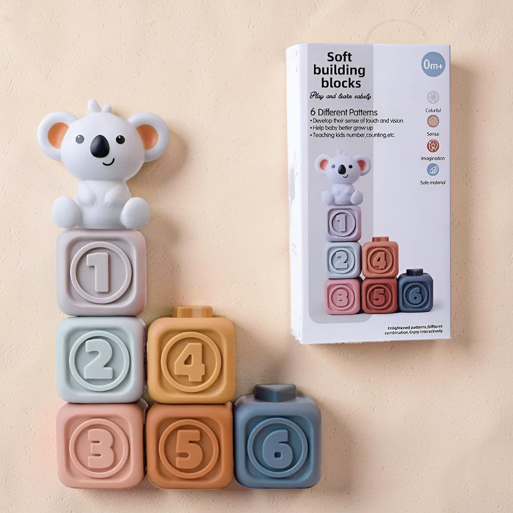 Beißring Baby Koala Stapelringe Zahnung Greifen Motorik