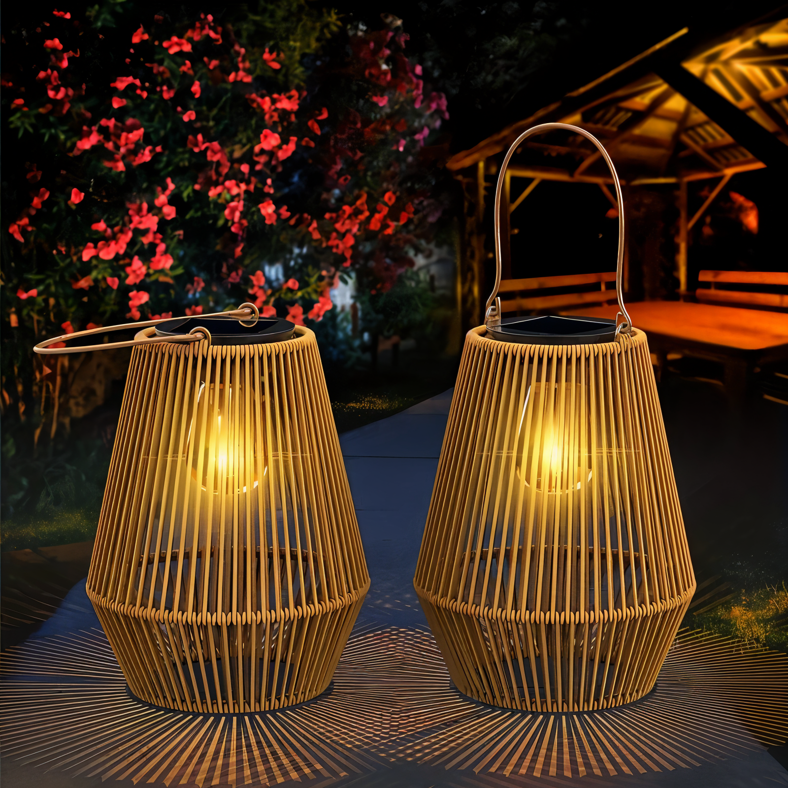 LumiBambus | Wasserfeste Solar-Außenlampe aus Bambus