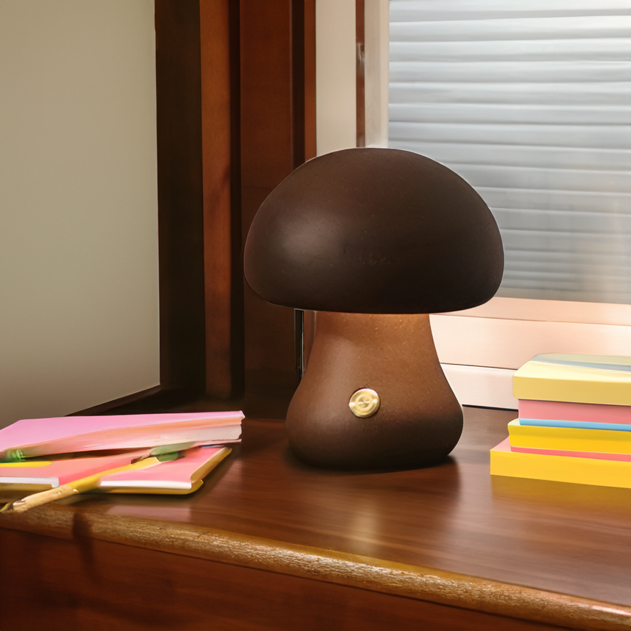 MushyGlow | LED Nachttischlampe aus Holz mit Touch-Bedienung