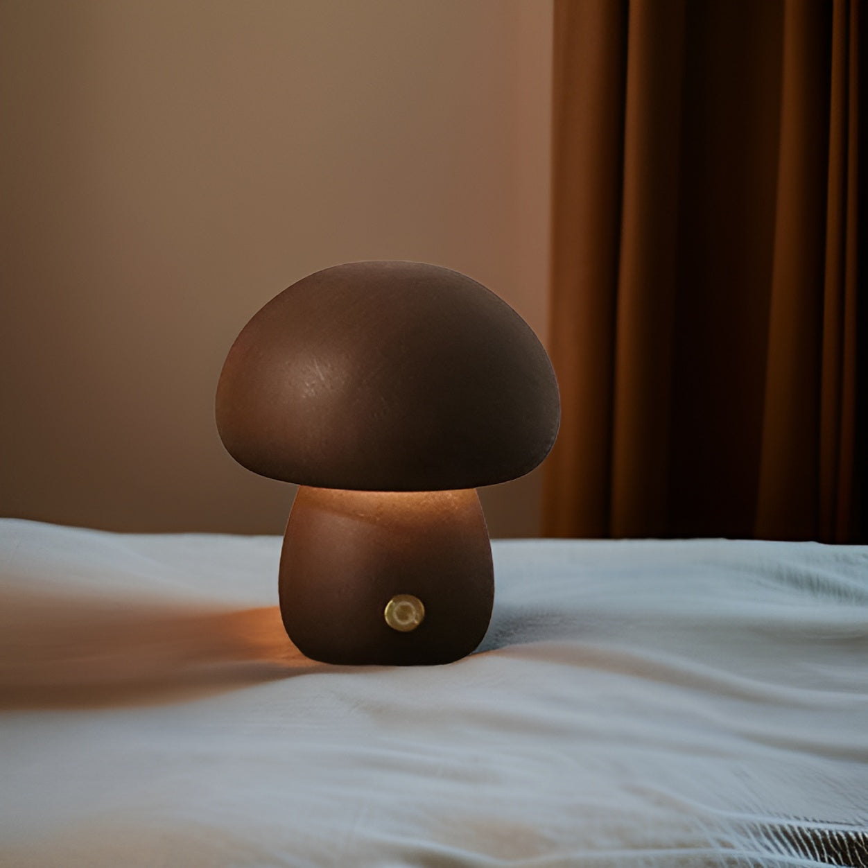 MushyGlow | LED Nachttischlampe aus Holz mit Touch-Bedienung