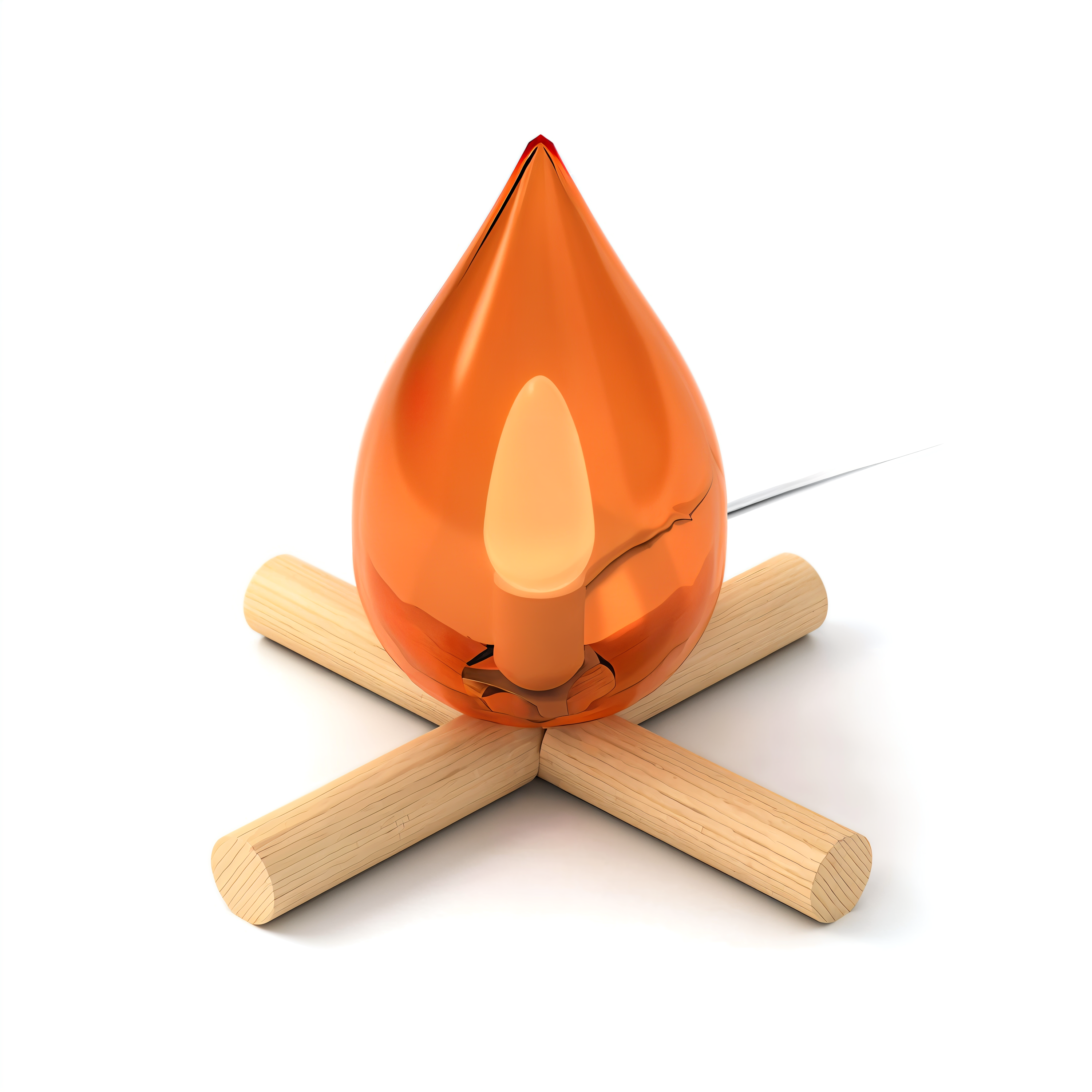 FireFlame | Lagerfeuer Tischlampe mit Holzsockel