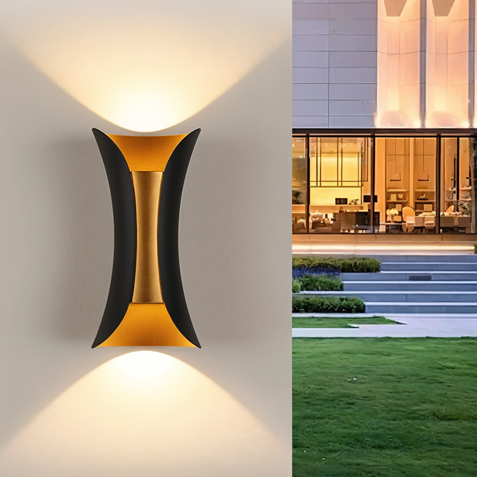 Dualite | Wasserdichte LED-Wandleuchte mit Doppelkopf