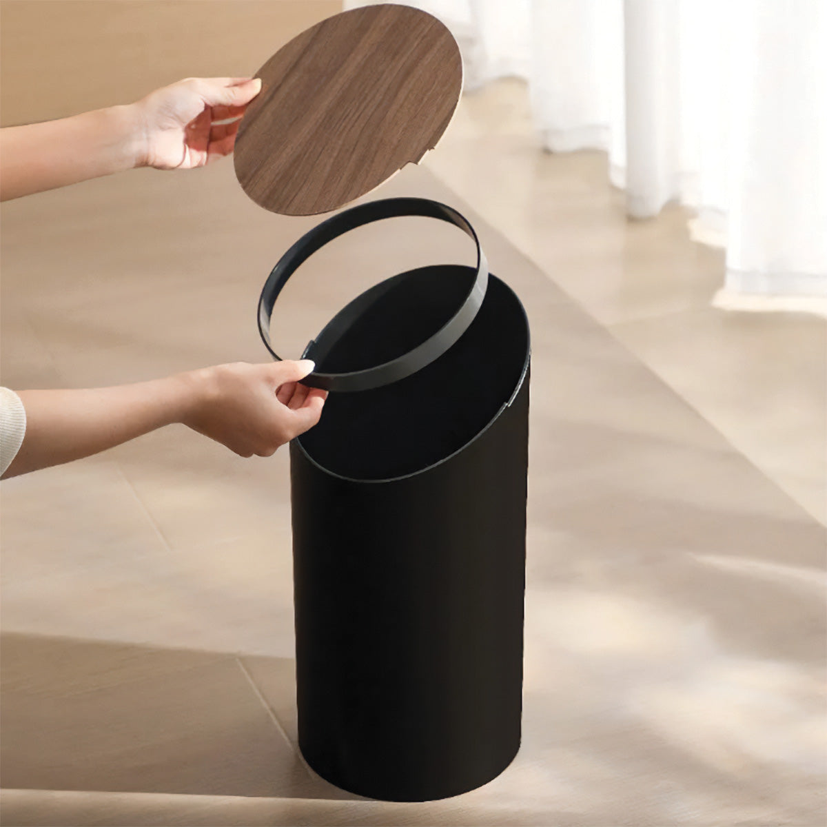 MapleBin | Mülleimer aus Ahornholz mit Geruchskontrolltechnologie