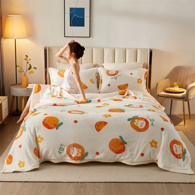 DreamyBlossom | Flauschige Decke mit buntem Blumenmuster