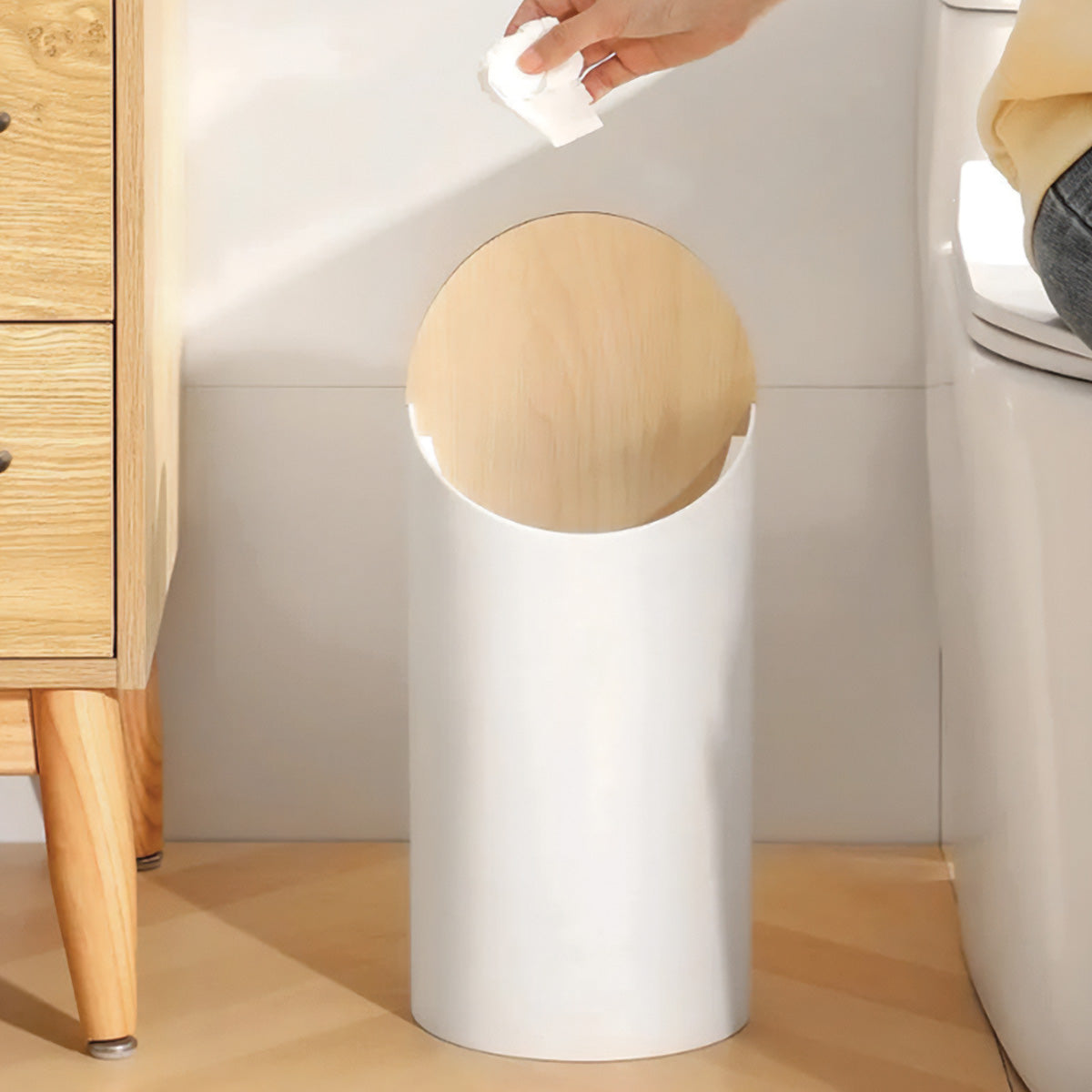 MapleBin | Mülleimer aus Ahornholz mit Geruchskontrolltechnologie