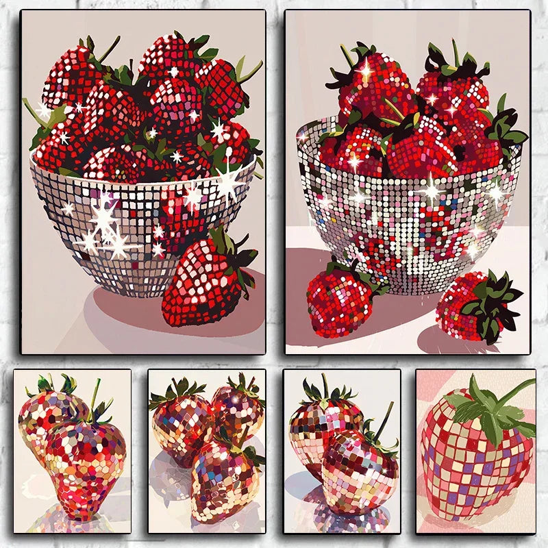 BerryGlitz | Wandposter mit glitzernder Erdbeere