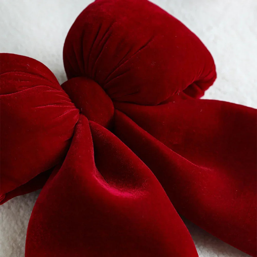 StrickLuxe | Rote Samtschleife für die Weihnachtsdekoration