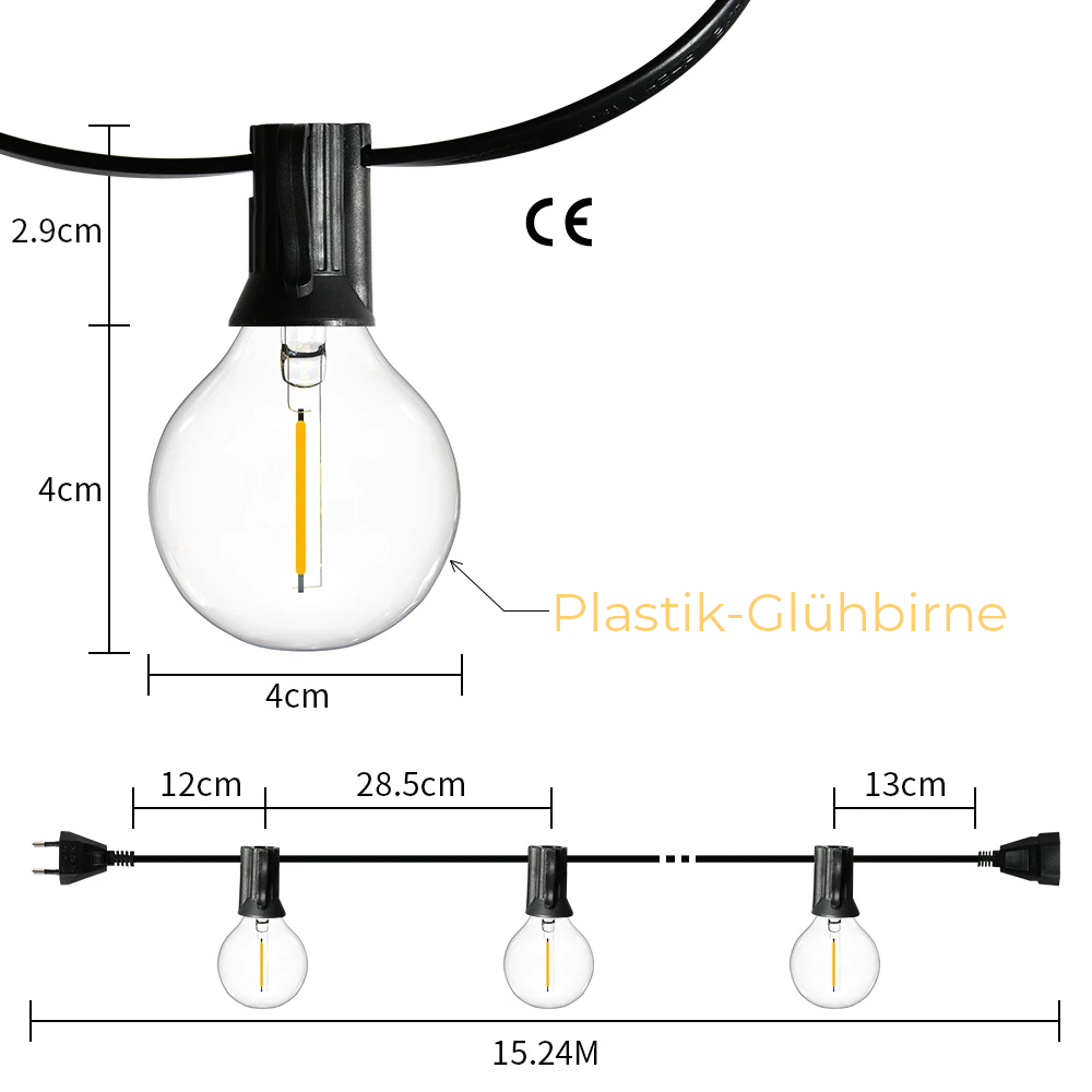 Eos | Wasserdichte LED-Lichterketten aus Kunststoff für den Innen- und Außenbereich
