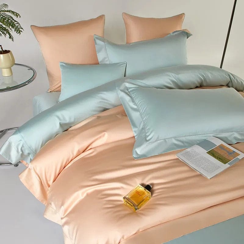 LuxeBliss | Elegantes zweifarbiges Bettwäscheset aus Ägyptischer Baumwolle