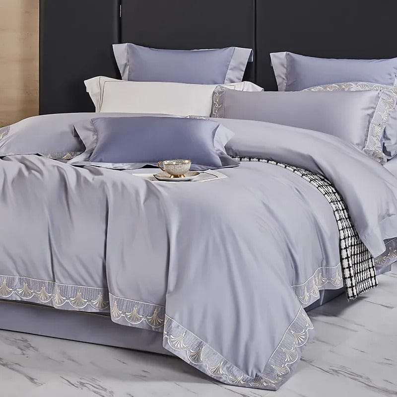 CozyHaven | Bettbezugset aus ägyptischer Baumwolle in modernem Grauton
