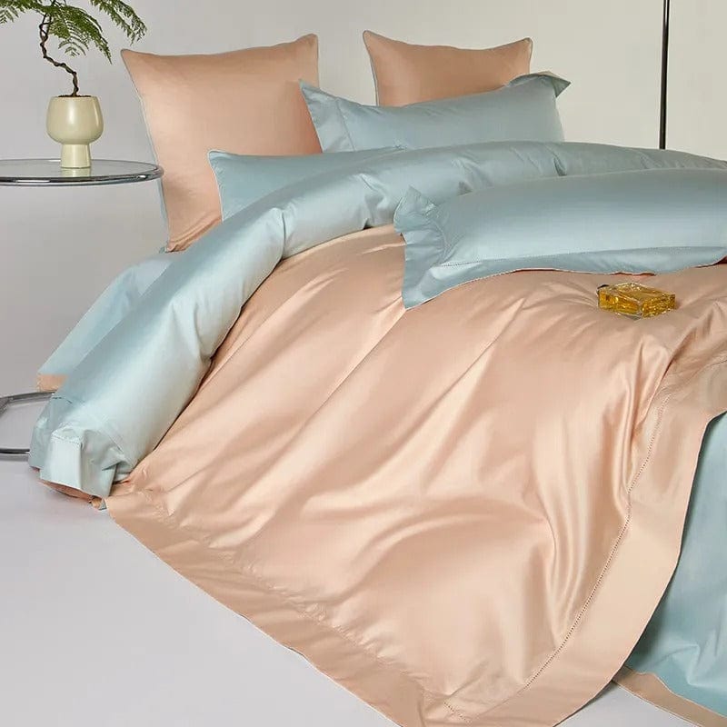 LuxeBliss | Elegantes zweifarbiges Bettwäscheset aus Ägyptischer Baumwolle