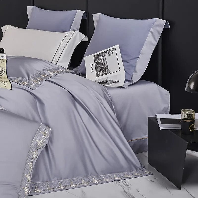 CozyHaven | Bettbezugset aus ägyptischer Baumwolle in modernem Grauton