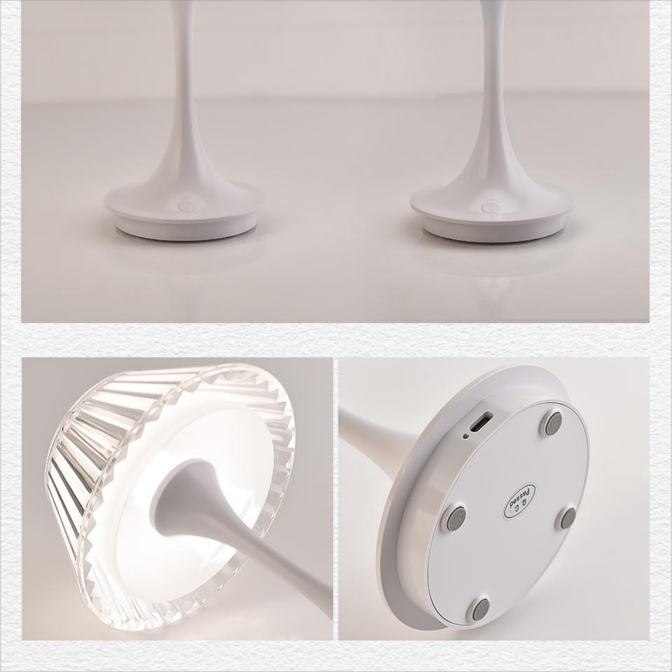 LuxiBeam | Kabellose Kristall-Tischlampe mit Touch-Steuerung