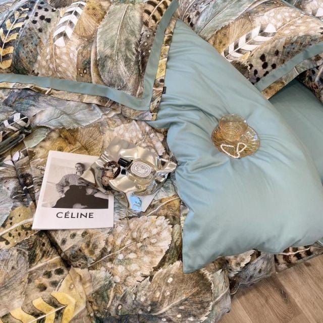 FeatherFlair | Luxuriöses Bettbezugsset mit Druck