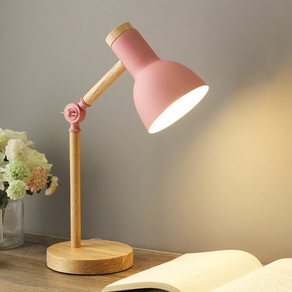 NordicGleam | Elegante Holz LED Schreibtischlampe