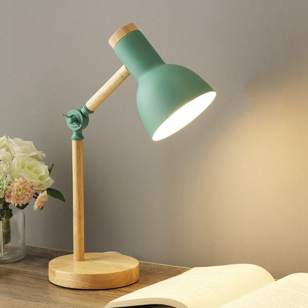 NordicGleam | Elegante Holz LED Schreibtischlampe