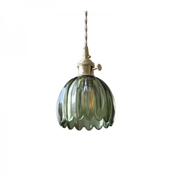 FloraGlow | Elegante Japanische Glasblumen-Pendelleuchte