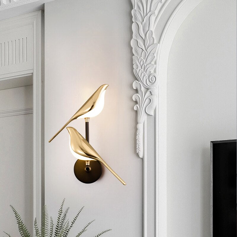 Moderne Skandinavische LED Vogel-Wandlampe
