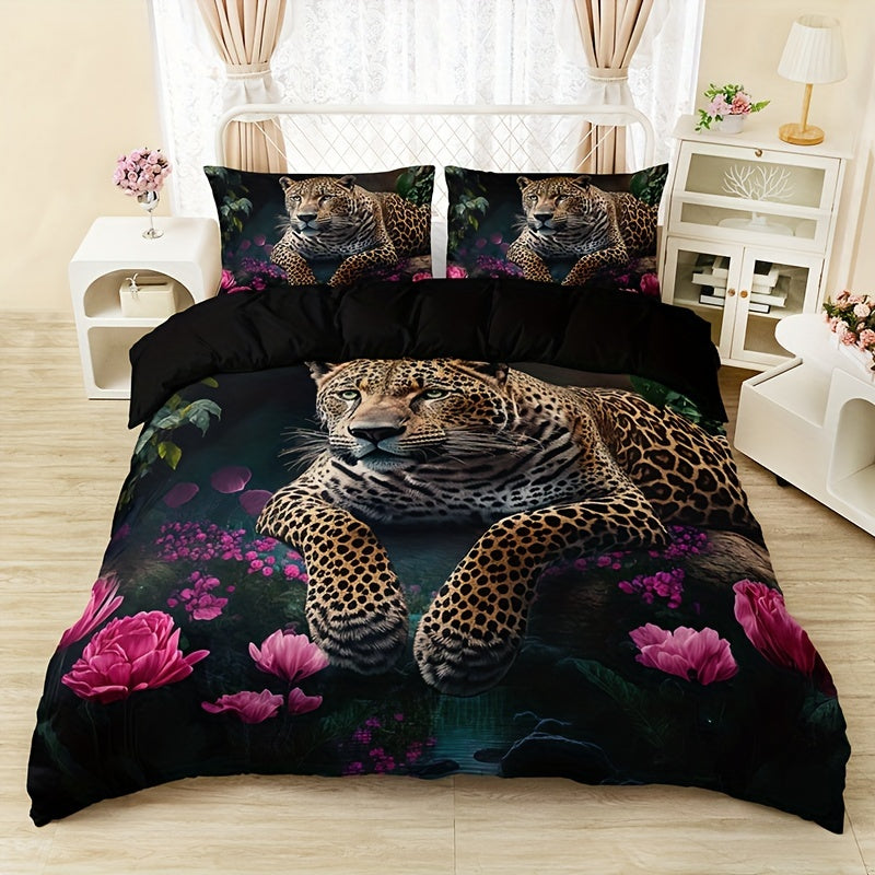Wildcat | Dunkle Eleganz Bettwäsche mit Leopardenmuster