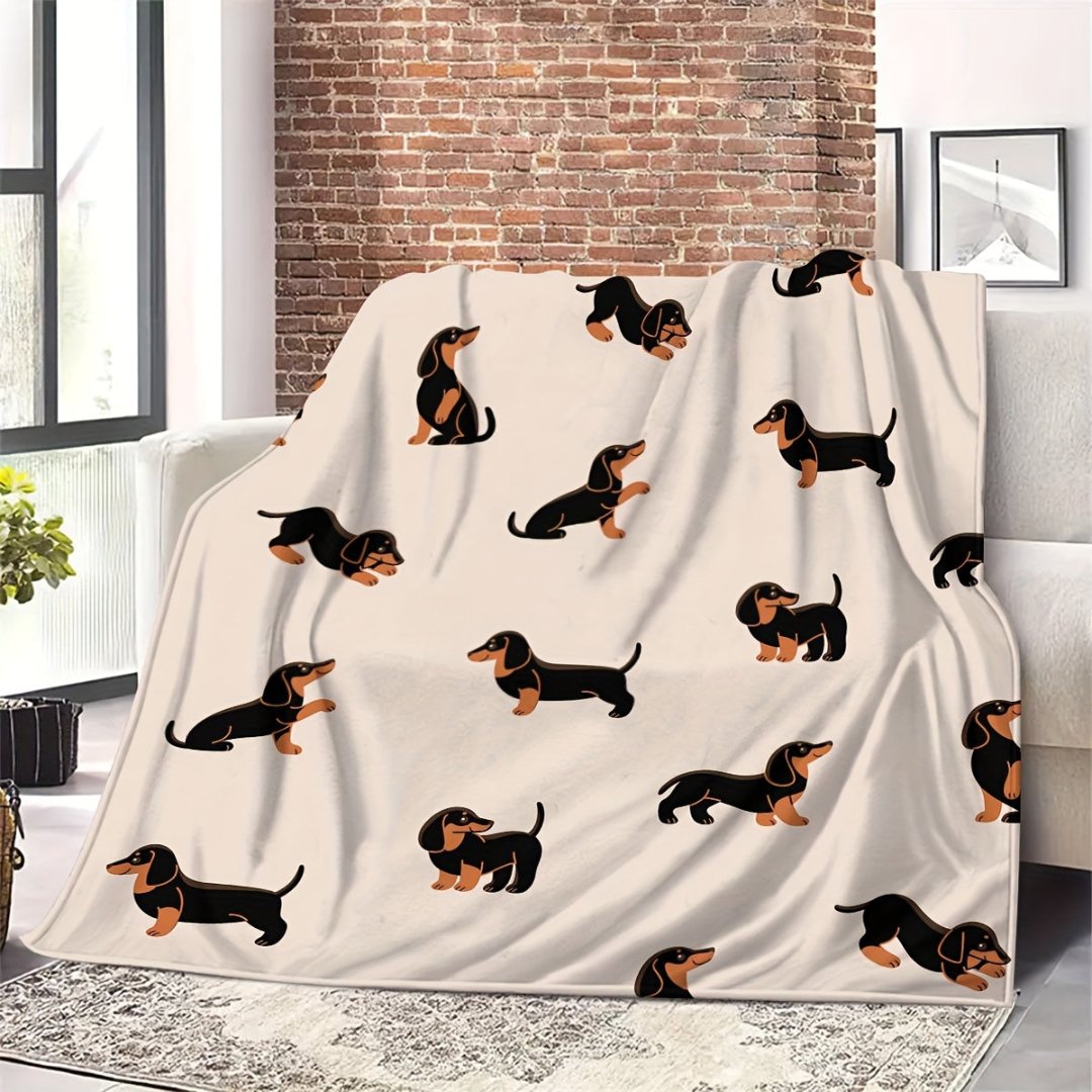 DachshundDream | Weiche Flanell-Kuscheldecke für Hundefreunde