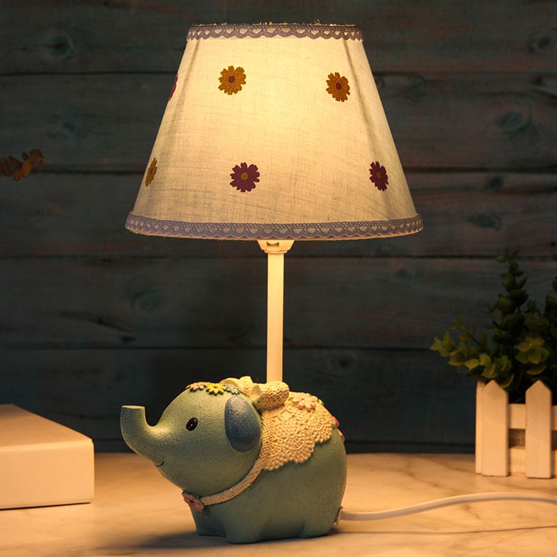 PhantaGlow | Elefanten-Tischlampe mit Blumenmuster