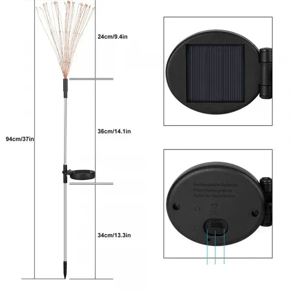 RainbowLicht | Solarbetriebene Gartenleuchte im Feuerwerk-Stil