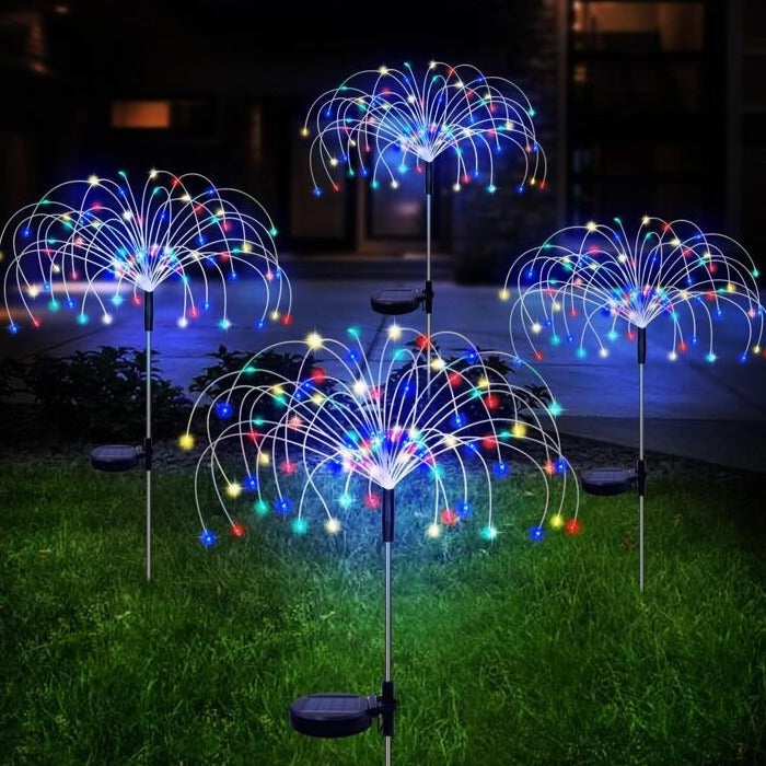 RainbowLicht | Solarbetriebene Gartenleuchte im Feuerwerk-Stil