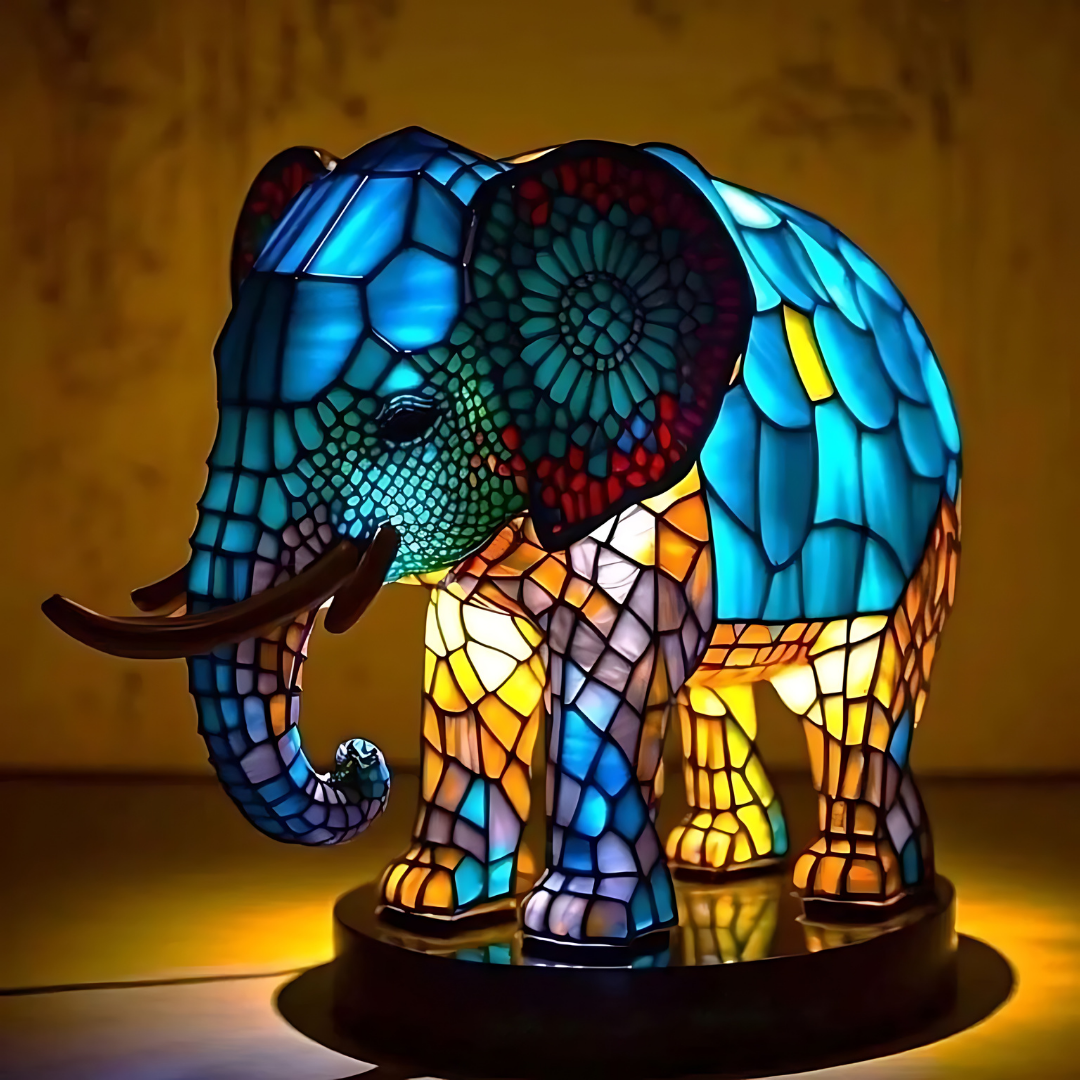 ArtGlass | Tiermotiv Glasmalerei Tischlampe